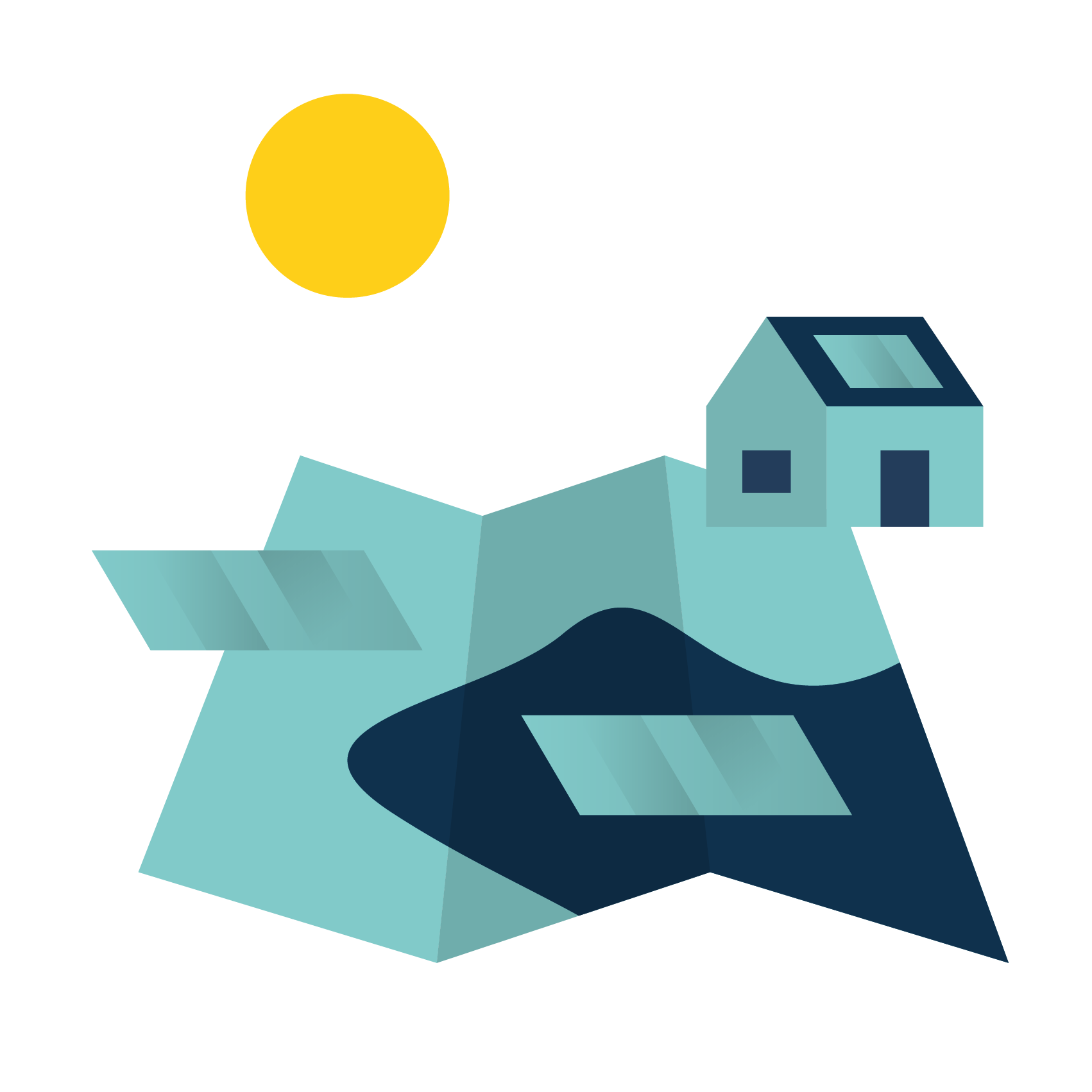 icoon Zon op land per soort locatie RES